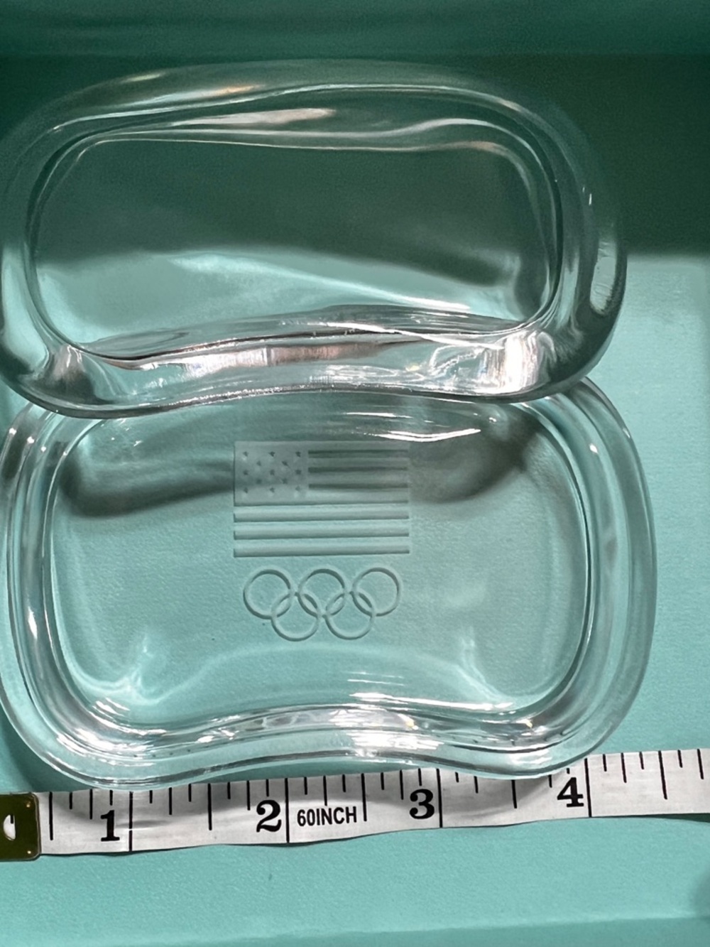 Tiffany & Co. Olympics US flag dish in Signature Blue Box